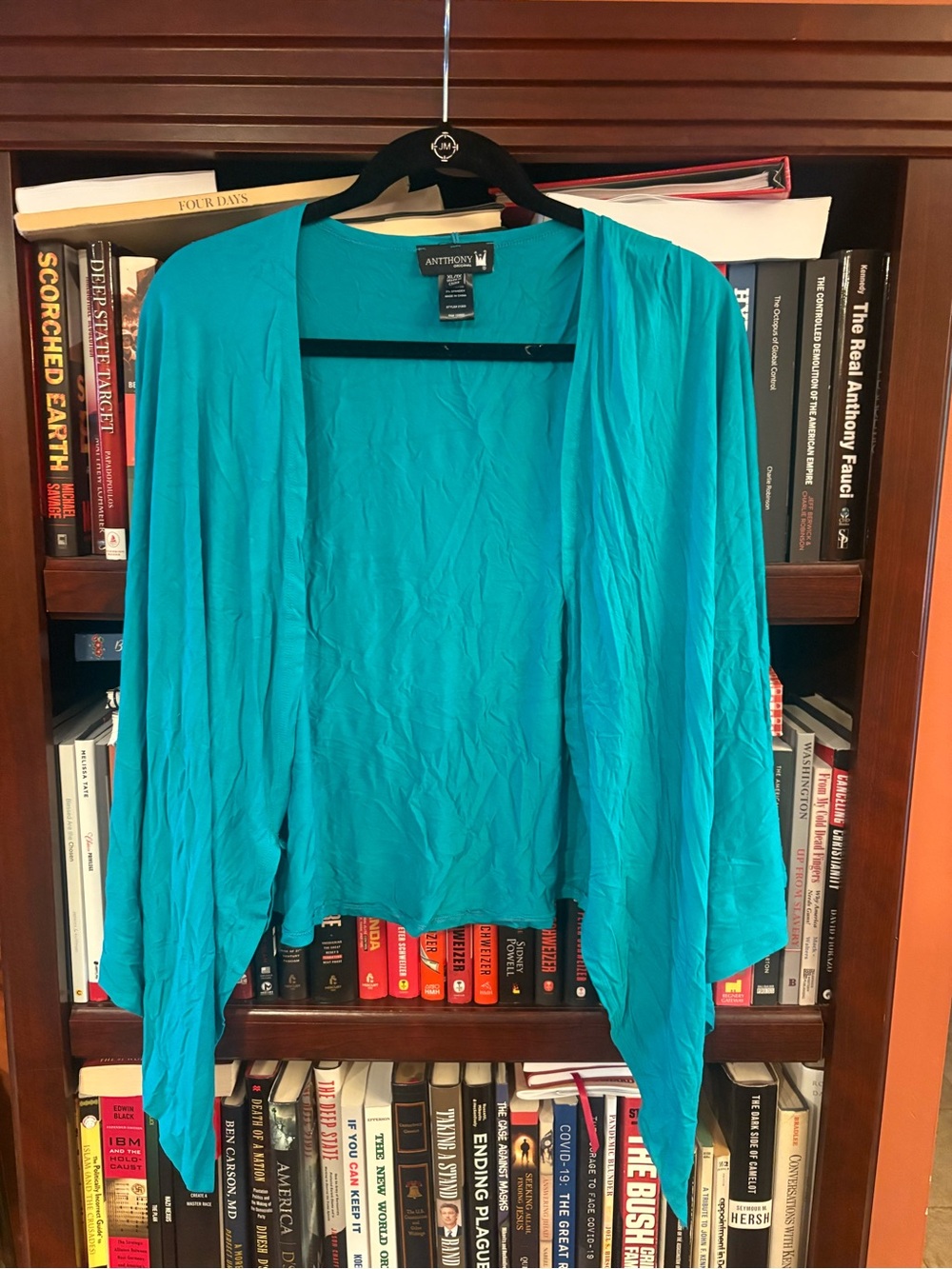 Antthony Teal Open-Front Lightweight Shrug